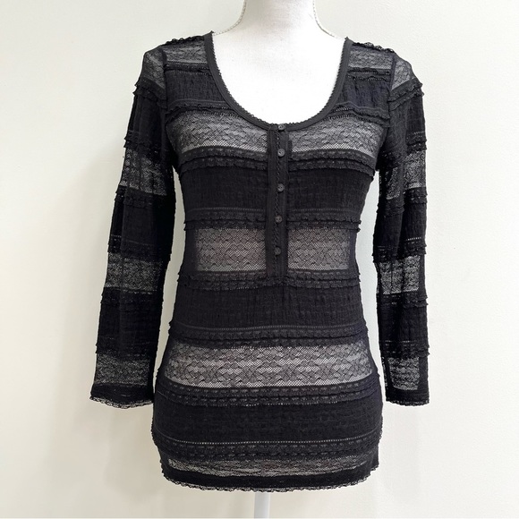 Denim & Supply Ralph Lauren Black Lace Top - Picture 1 of 8